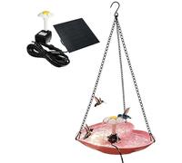 Solar Hanging Bird Bath Fountain | Heart-Shaped Waterfall Bird Feeder With Pump PP Iron ABS 23.5×25×50cm 500g Decorative Garden Wildlife Attraction Outdoor Patio Balcony Yard | Hummingbird Robin Natur