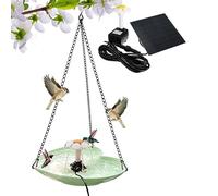 Solar Hanging Bird Bath Fountain | Heart-Shaped Waterfall Bird Feeder With Pump PP Iron ABS 23.5×25×50cm 500g Decorative Garden Wildlife Attraction Outdoor Patio Balcony Yard | Hummingbird Robin Natur