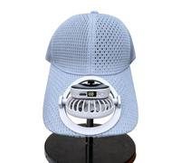 Solar Hat Fan - Built in Cooling, UV Protection Device, USB Rechargeable Gear, Three Speeds Accessory | Advanced Sun Shield, Practical Equipment for Vacation Camping, Gris, 3XS