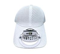 Solar Hat Fan - Built in Cooling, UV Protection Device, USB Rechargeable Gear, Three Speeds Accessory | Advanced Sun Shield, Practical Equipment for Vacation Camping, blanco, 3XS