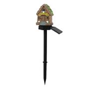 Solar House Lantern Light - LED Garden Path Decorative Stake for Outdoor Yard Ambience | Solar Powered Waterproof Resin with Landscape Lamp, Flower Bed Events for Patio Porch Lawn, 15.24x2.76inch
