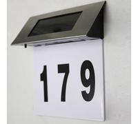 Solar house number, made of stainless steel, environmentally friendly, durable, luminous, compact