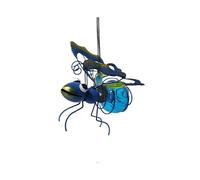 Solar Iron Insect Statue with LED Fairy Light Outdoor Hanging Tree Ornament for Fence Yard Courtyar