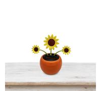 Solar juguete girasol ornamento | Girasol Solar coche ornamento | Solar coche Dashboard decoración, sacudiendo la cabeza del coche adornos para el tablero