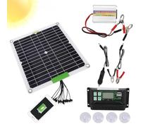 Solar Kit, 11.22 Inches Solar Power System, Complete Solar Panel Kit | 50 W Solar Panel and 220 W Converter System Set | Dc 12 V to Ac 220 V Solar Power Converter with Usb Port and Led Light