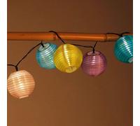 Solar-Lampion-Lichterkette 10 LED Iluminación Fiesta Luces de Decoración Jardín