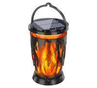 Solar Lantern, Flickering Flame Outdoor Lantern Lights to Ambient Garden Decor, 4.41x4.41x6.5 Inches Waterproof Landscape Lighting for Yard, Patio, Porch, Tree, Pathway, Outdoors Party Use