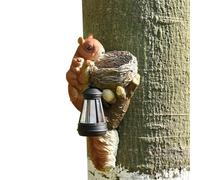 Solar Lantern Garden Statue Squirrel - Hand Painted Wildlife Light Ornament, Sun Powered Lawn Decoration, Durable Resin Outdoor Accent, Cute Collectible Display | Glowing Decorative Sculpture For Cour
