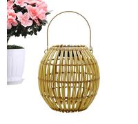 Solar Lantern - Hangable Weatherproof Rattan Style Outdoor Light with Iron Hook, Automatic Energy Saving Illumination Decor | Garden Pathway Patio Yard Porch Fence Gate Wall Deck Tree