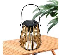 Solar Lantern Light, Rattan Hanging Outdoor Lamp, 600mah Rechargeable Garden Decor Light, Waterproof Patio Porch Yard Lighting, Balcony Pathway Camping Ambient Lantern Use Outdoor 9.84x6.1x5.12 Inches