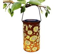 Solar Lantern - Metal Shell With Solar Panel And LED Lamp Beads | Sunflower Lantern | Waterproof Patio Decoration For Porch Balcony Tree Mothers Ladies Grandmothers