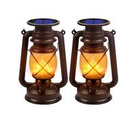 Solar Lantern Outdoor Hanging Solar Lights Dancing Flame Vintage Led Waterproof Camping Lamps, Landscape Decor for Table Patio Garden Yard Pathway Por