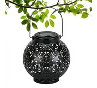 Solar Lanterns For Outside - Waterproof Hollow Out Retro Metal | Outside Lantern Yard Decorations | LED Solar Lanterns Outdoor | Retro Metal Hollow Out For Yard Pathway Driveway Patio Balcony Lawn