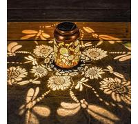 Solar Lanterns Outdoor Waterproof, Hanging Solar Twinkle Lights for Outside, Colorful Sunflower Glow Solars Garden Lantern, Garden Decor for Patio, Birthday Gifts for Women (B Sunflower)