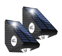 Solar Led Wall Lights Outdoor - 2 piezas Versatile Lamp Sconce Decor | Wall Sconce | Sunlight To Energy For House Exterior Garage Garden Patio Front Porch Backyard Fence