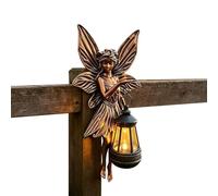 Solar Light Fairy Garden Statues | Resin Fairy With Solar Lantern | Outdoor