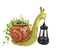 Solar Lights With Planter - Resin, Snail Flower Pot Garden Decoration