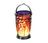 Solar Outdoor Linternas Flickering Flame Lamp, Hangable Decorative Light for Deck Gazebo Balcony Fence Patio Backyard Walkway Driveway Pool Landscape Use, 3,58 pulgadas