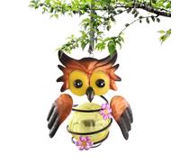 Solar Owl, Waterproof Garden Lamp, 7.5x5.5 Inches Lantern with Led, Sturdy Steel Sculpture, Decorative Bird with Glowing Feature, Night Illumination for Patio & Yard