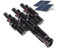 Solar Panel Connectors - 3 to 1 Waterproof Parallel Splitter, Waterproof Branch Connector for Photovoltaic Systems, 3Way Parallel Cable Adapter for Home RooftopSolar-Power Installations & Energy Setup