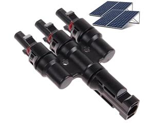 Solar Panel Connectors - 3 to 1 Waterproof Parallel Splitter, Waterproof Branch Connector for Photovoltaic Systems, 3Way Parallel Cable Adapter for Home RooftopSolar-Power Installations & Energy Setup