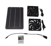 Solar Panel Fan Kit, 10W Weatherproof Solar Power Ventilator With 2 Fa Nfor Chicken Coop, Odor Removal Quiet Solution, Cooling Appliance For Warehouse Livestock Barn Airflow Circulation