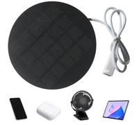 Solar Panel for Camera, 1.2W 5V Charger, Portable USB Waterproof, Durable Round Power Supply, Reliable Charging Gear for Camping Headsets Fans Travel Home RV Roof Exterior Phone Backpacks