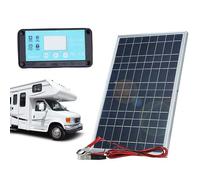 Solar Panel Kit - 100W Starter Inverter System for Cabin, Caravan Solar with Battery Storage, Marine Trailer Tool for RV, Boat and Off-Grid Applications, 13.58x8.27x0.59 Inches