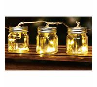 Solar-Party-Lichterkette Con 8 LED Tarros Blanco Cálido Luz de Intermitente Deco