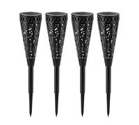 Solar Pathway Lights - 4 piezas LED Hollow Out impermeable yard Art Decor