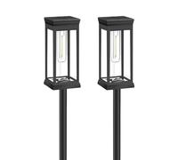 Solar Pathway Lights Outdoor | 2 Pack Solar Driveway Path Lights | Waterproof LED Garden Stake Lamps | Automatic Night Sensor Yard Lighting | Energy Efficient Landscape Decor | Bright Outdoor Security