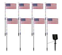 Solar Pathway Lights Outdoor - ABS Polyester 26.7 Inches 8 Pack LED Waterproof Flag Stakes, Solar Garden Lighting Set | Yard Landscape Lights, Patio Deck Illumination, Backyard Decor Lighting, Holiday
