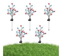 Solar Pathway Lights Outdoor - LED Flag Illumination for Yard Ambience | ABS Waterproof Dusk To Dawn Lighting System, 8 Mode Effects Automatic Sensor Lamp for Garden Driveway Patio Landscape Decor