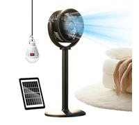 Solar Pedestal Fan - ABS PC | Adjustable Floor Fan 28.7 Inch Low Noise USB