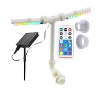 Solar Pool Fountain with Lights - Double Spray Sprinkler,with Remote and Adjustable 7-Color LED Light Floating Solar Fountain for Pool - for Outdoor, Pond, Patio, Decor, Backyard, Party