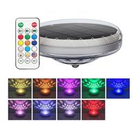 Solar Pool Light, Waterproof LED Glow System, 9 Mode Remote Control Lamp Set, 3 Level Dimming Adjustable Panel, Outdoor Floating Lighting Build, Patio Garden Pond Spring Bathtub 4.33x2.09 inches