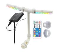 Solar-Poolbrunnen | Doppelsprüh-Wasserfallgerät | Mit Fernbedienung Und Einstellbarem 7-Farben-LED-Licht Schwimmender Solarbrunnen Für Pool | Für Teich, Terrasse, Dekoration, Hinterhof, Party