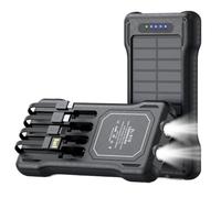 Solar Power Bank | 10000mAh Battery Pack with Flashlight | Solar Powered Ph