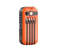 Solar Power Bank, 20000mah Hand Crank Battery Pack, Cell Phone Charger with Built-In Cables, Sos, Strobe Flashlights, Outdoor Emergencies Power for Hiking, Home, Survival, 1 Piece
