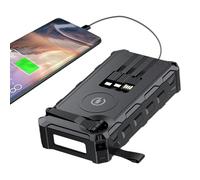 Solar Power Bank, Hand-Crank Charger, Foldable Wireless Battery, Built-In SOS Alarm, Integrated Compass Tool, Perfect for Cyclists and Outdoor Hiking or Fishing Trips