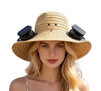 Solar Power Hat Fan, Wide Brim Rechargeable Cap, 1 Pieces Unit Power Airflow Radiant Shielding Mastery Ergonomic Chassis for Fishing Summer Camping Garden Yard Hiking Work Travel