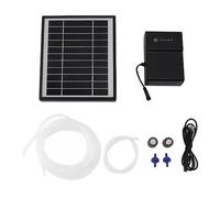 Solar Powered Air Pump Kit Dual Air Hole Oxygenator for Indoor Outdoor Water Tanks Pools Fish Tanks ABS Material 6V 5W Panel