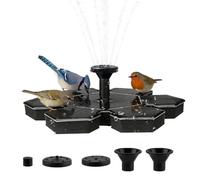 Solar Powered Bird Bath - Fuente inalámbrica 20,5 cm, Flower Garden Decor | Elegant Outdoor Water Feature for Backyard Patio Pool Yard Courtyard Park Relaxation Wildlife Enjoyment