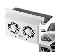 Solar Powered Car Window Fan | ABS Double Head Vehicle Cooling Fan 20.5 x 13 x 17.5cm Easy Install 5000RPM | Window Mounted Ventilation F́an for Front Rear Seats