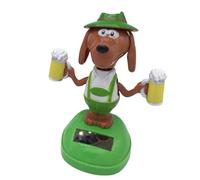 Solar Powered Dancing Dog | Green Solar Powered Dancing Beer Dog Ornaments | Car Decoration Toy- So-lar Power Kits-Swinging Animated Dancerfor Car Office Desk Home Decor