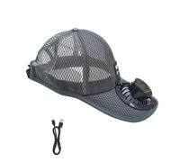 Solar Powered Fan Hat, USB Rechargeable Wide Brim Cap