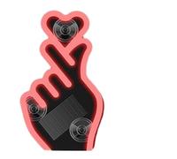 Solar-Powered Finger Heart Car Window Light,Wireless LED Finger Heart C-Pillar Ambient Light,Rechargeable Love Atmosphere Lights with Suction Cup,for Cars or Home (Red)