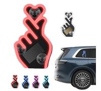 Solar-Powered Finger Heart Car Window Light,Wireless LED Heart Shape C-Pillar Atmosphere Light,Waterproof Romantic Love Ambient Lighting with Suction Cup for Rear & Side Windows (Pink)
