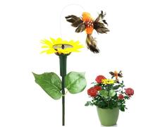 Solar Powered Fluttering Butterfly | Waterproof Sunflower Garden Stake