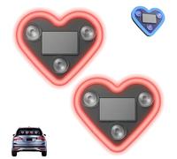 Solar-Powered Heart-Shaped LED Neon Light, Triangle Window Solar Heart Lights, IP65 Waterproof Valentine's Day Car Decor, for Auto Wall Window (Red*2)